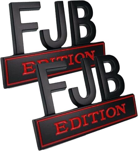 2Pcs Vehicle Car FJB Edition Emblem,ThyNing 3D Alloy Badge Fender Decal Sticker Compatible with Dodge Ram/Wrangler/Tundra/Tacoma/Chevy Sliverando and More Car Truck Emblem Decorations(Black) in Saudi Arabia