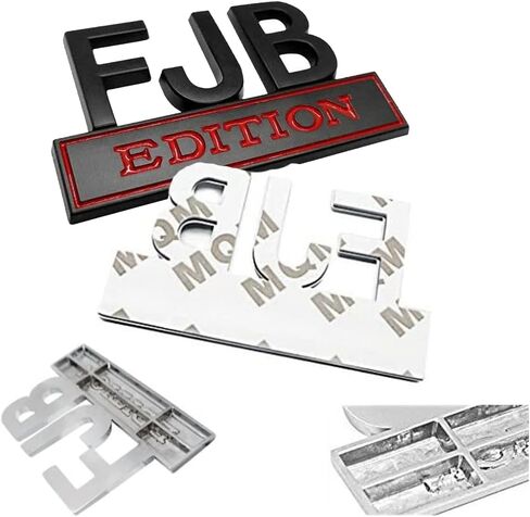 2Pcs Vehicle Car FJB Edition Emblem,ThyNing 3D Alloy Badge Fender Decal Sticker Compatible with Dodge Ram/Wrangler/Tundra/Tacoma/Chevy Sliverando and More Car Truck Emblem Decorations(Black) in Saudi Arabia