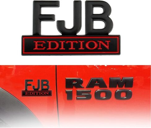 2Pcs Vehicle Car FJB Edition Emblem,ThyNing 3D Alloy Badge Fender Decal Sticker Compatible with Dodge Ram/Wrangler/Tundra/Tacoma/Chevy Sliverando and More Car Truck Emblem Decorations(Black) in Saudi Arabia