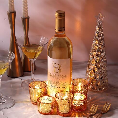 Nuenen 24 Pcs Glass Tea Light Candle Holder Vintage Votive Bulk for Boho Wedding Parties Decoration Dinner Table Centerpieces(Gold) in Saudi Arabia