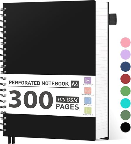AHGXG Spiral Journal Notebook - College Ruled Notebook 8.5" x 11", 300 Pages Thick Journal for Women, 100GSM Thick Paper, Plastic Hardcover A4 Journal for Writing Work School Supplies, Pink in Kuwait