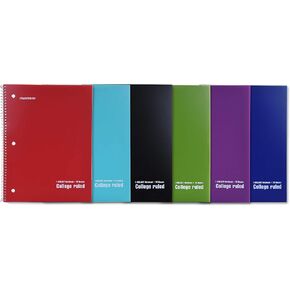 Mintra Office Spiral Notebooks Spiral Notebooks - 1 Subject, Pastel, College Ruled, 6 Pack, For School, Office, Business, Professional,70 Sheets
