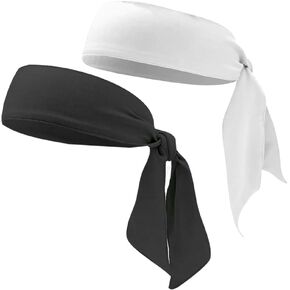 2 Pcs Sports Head Ties Tennis Tie Headband Unisex Tie Back Sweatband Mens Running Headband for Basketball