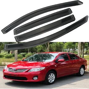 4 قطع من عاكس النافذة الجانبية لحاجب التهوية لـ 06 07 08 09 10 11 Honda Civic Sedan Mugen Style، واقيات المطر لأقنعة نوافذ السيارة، وإكسسوارات السيارات