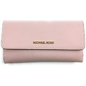 Michael Kors Women's Jet Set Travel Large Trifold Wallet (Powder Blush) in Kuwait