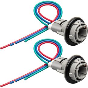 RED WOLF 2pcs Front Turn Signal Light Socket w/3-Wire Pigtail Fit for 1998-2012 Honda Accord Civic Odyssey Acura CL RDX Replace OE 33302-SR3-A01 Front Turn Signal Lamp Bulb Connector w/Wire Harness