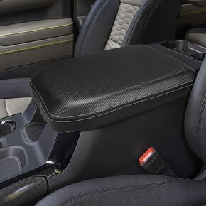 LEXLEY Center Console Pad Armrest Box Cover Leather Protector Covers For 2024 Chevy Silverado&GMC Sierra 2500HD 3500HD,2024 Silverado&Sierra 1500,Bucket Seats ONLY-Black Stitches
