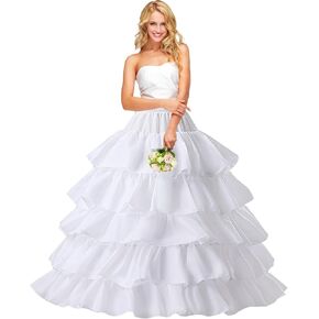 Petticoats for Women 4 Hoop Skirt 5 Layers Ball Gown Half Slips Crinoline Underskirt for Wedding Party Prom