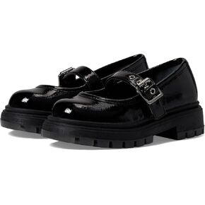 NINA Girl's Kathy (Toddler/Little Kid/Big Kid) Black Crinkle Patent 1 Little Kid M
