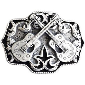 JEAN'S FRIEND Black Enamel Western Country Cross Guitar Music Belt Buckle also Stock in the US