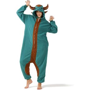 Devil Adult Onesie Pajamas Cosplay Halloween Costume Sleepwear Jumpsuit Costume for Women Men