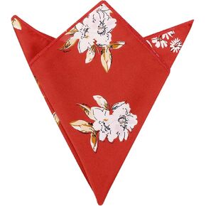Men's Floral Lightweight Satin Pocket Squares 1 Pcs for Wedding Party