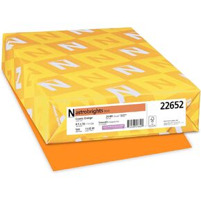 Neenah Astrobrights Color Paper, 8.5" x 14", 24 lb/89 GSM, Cosmic Orange, 500 Sheets (22652)