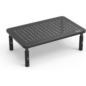 حامل شاشة Minthouz، حامل شاشة كمبيوتر قابل للتعديل بارتفاع 3، حامل شاشة مريح مع مطاط مضاد للانزلاق، حامل سطح مكتب معدني عالي التحمل يصل إلى 44 رطلاً لطابعة الكمبيوتر المحمول iMac - أبيض in Kuwait