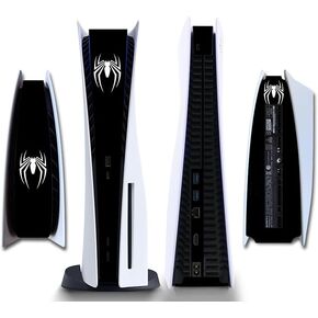 Side Protective Film Sticker PS5 Disk Edition Skin Sticker Decal Cover for PS5 Console (Black)