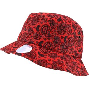 Trendy Apparel Shop XXL Oversized Relaxed Paisley Bandana Print Bucket Hat