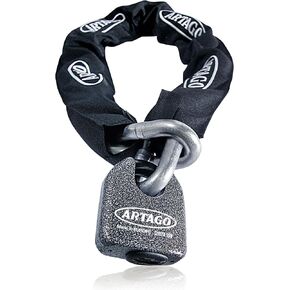 Artago 68T120 Maximum Security Motorcycle Chain Lock, Sold Secure Gold Approved, ø15 120cm/3,93ft, BUNKER SELECTION, Forged Steel MONOBLOK Padlock, Anti Theft Heavy Duty Chain Lock for Moto Scooter