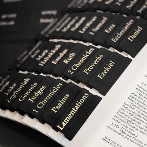 Leather Bible tabs, Bible Tabs for Women and Men Easy to Read and Apply 84 Bible Index Book Tabs in Total (66 Bible Tabs Old and New Testament 18 Blank Tabs) Gray