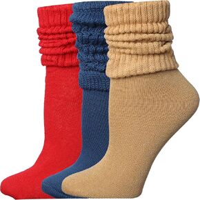 Tipi Toe 3 pack Women's Slouch Socks Knee High Boot Socks Warm Cozy Long Scrunch Socks