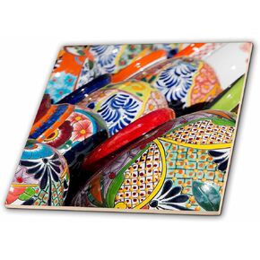 3dRose Arizona, Tucson, Tubac. Traditional Hand-Painted Mexican Pottery. - Ceramic Tile, 12" (ct_208869_4)