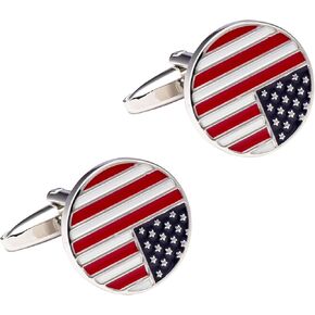 Knighthood American Flag Cufflinks Shirt Cuff Links Business, Wedding Gifts with Gift Box