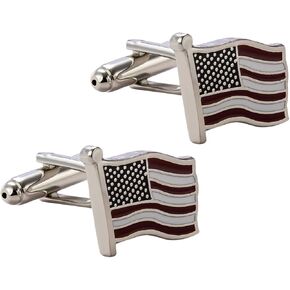 Knighthood American Flag Cufflinks Shirt Cuff Links Business, Wedding Gifts with Gift Box