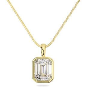 قلادات قلادة من الذهب الأبيض أو الأصفر الخالص عيار 14 قيراط من ألماس مويسانيتي وسوليتير | مستديرة، كمثرية، على شكل قلب | قلادة فقط أو مع صندوق/سلسلة كابل | صنع في الولايات المتحدة الأمريكية in Kuwait