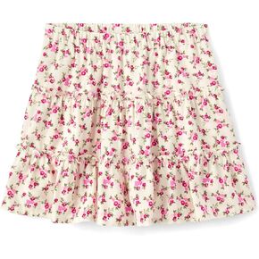 The Children's Place Girls' Pull On Everyday Skorts, White Daisy Floral