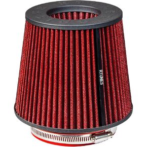 Rtunes Racing RED 2.5"-4" 63.5-102 mm Inlet Cold Air Intake Cone Replacement Performance Washable Clamp-On Dry Air Filter