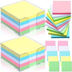 1000 Pieces 3.4 Inch x 3.4 Inch Memo Cube Office Memo Pads with Cube Non Sticky Note Mini Paper Pads Paper Reminders Classroom Office Writing Supplies(Pastel Colors)