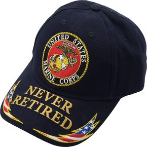 United States Marine Never Retired Black Hat Cap USMC