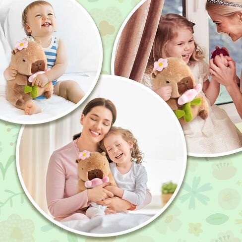 زهرة كابيبارا القطيفة، لطيف كابيبارا وسادة قطيفة Kawaii زهرة محشوة أنياملز كابيبارا بلاشيز لعب هدايا للأطفال 11 بوصة in Kuwait