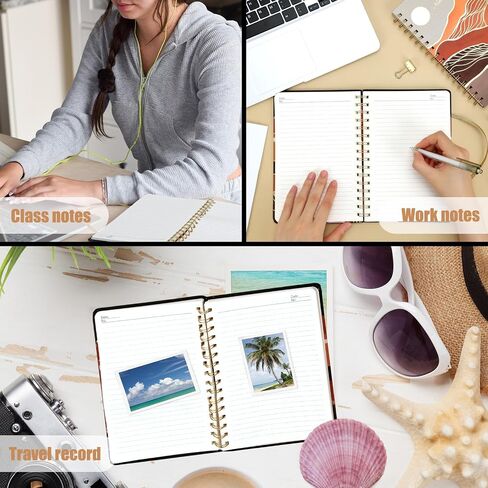 EOOUT 2 Pack Spiral Notebook Journals for Women, A5 Size 5.7x 8.5 Inches College Ruled Hardcover Spiral Journal, 160 Pages 2 Abstract Sun and Moon Design Back Pocket, for Office School Supplies Gifts in Saudi Arabia