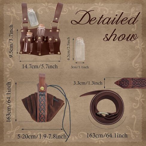 IncreDecor Renaissance Accessories with Renaissance Belt Medieval Embossed Belt Pouch Leather Bracers for Halloween Cosplay in Saudi Arabia
