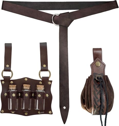 IncreDecor Renaissance Accessories with Renaissance Belt Medieval Embossed Belt Pouch Leather Bracers for Halloween Cosplay in Saudi Arabia