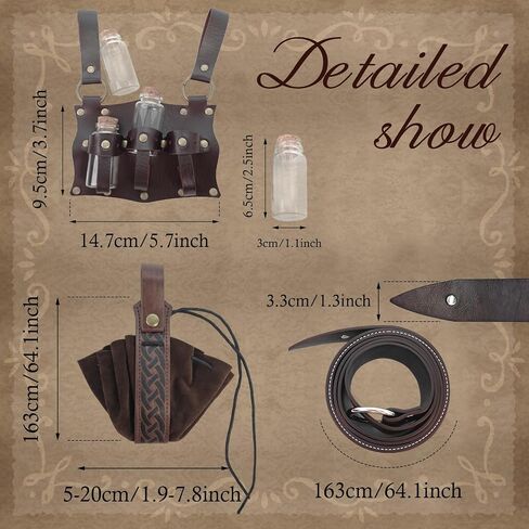 IncreDecor Renaissance Accessories with Renaissance Belt Medieval Embossed Belt Pouch Leather Bracers for Halloween Cosplay in Saudi Arabia