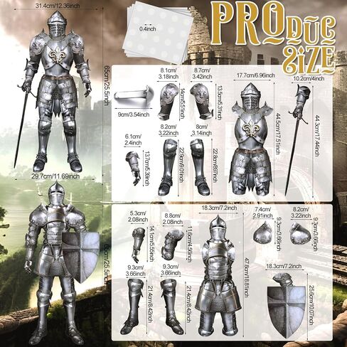 2 Sets Medieval Renaissance Decor Jointed Knight Castle Accessory 24 in Castle Decorations Armor Knight Cut Out for VBS, Sunday School, Birthday, Medieval Renaissance Knight Castle Party in Saudi Arabia
