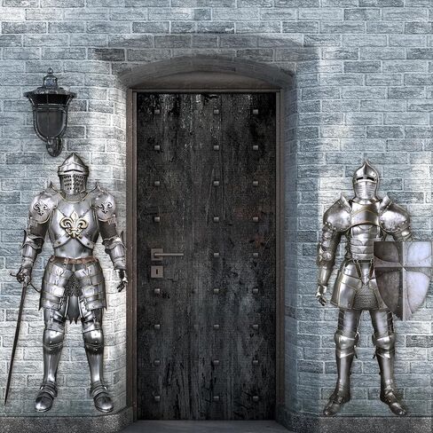 2 Sets Medieval Renaissance Decor Jointed Knight Castle Accessory 24 in Castle Decorations Armor Knight Cut Out for VBS, Sunday School, Birthday, Medieval Renaissance Knight Castle Party in Saudi Arabia