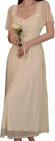 فستان نوم الأميرة للسيدات، ثوب نوم فيكتوري، ملابس نوم PJS Lounger Babydoll Chemes Sleepshirt Nighties in Kuwait