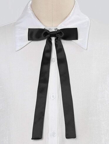 Allegra K Women's Long Self Tie Solid Color Ribbon Cosplay Elegant Neck Bowtie in Saudi Arabia