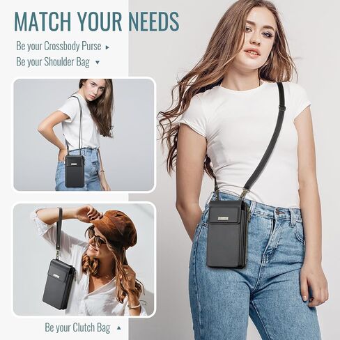 CaseMe Small Crossbody Cell Phone Bag for Women, RFID Blocking Shoulder Handbag Strap Wallet Purse with Card Slots in Saudi Arabia