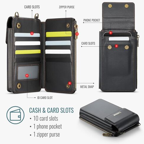 CaseMe Small Crossbody Cell Phone Bag for Women, RFID Blocking Shoulder Handbag Strap Wallet Purse with Card Slots in Saudi Arabia