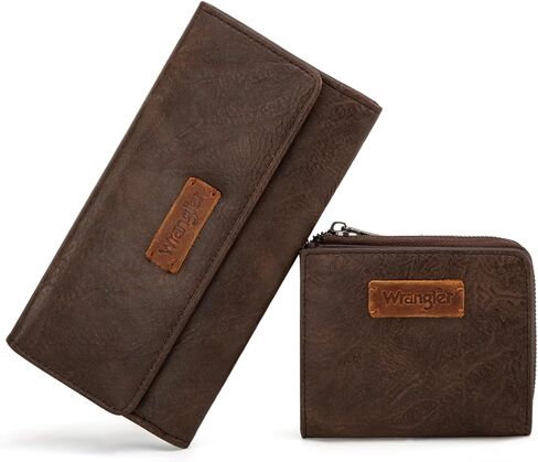 Montana West X Wrangler Women's Wallet Set RFID Wallet for Women Large Womens Wallet Woman Credit Card Wallet with ID Window Gifts for Birthday Anniversary in Kuwait