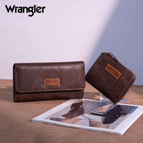Montana West X Wrangler Women's Wallet Set RFID Wallet for Women Large Womens Wallet Woman Credit Card Wallet with ID Window Gifts for Birthday Anniversary in Kuwait