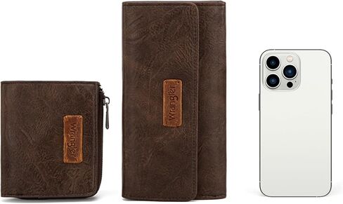 Montana West X Wrangler Women's Wallet Set RFID Wallet for Women Large Womens Wallet Woman Credit Card Wallet with ID Window Gifts for Birthday Anniversary in Kuwait