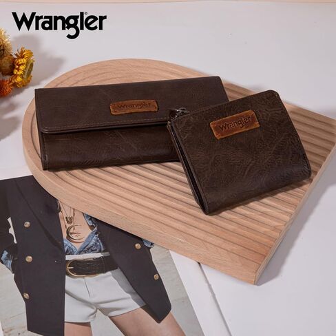 Montana West X Wrangler Women's Wallet Set RFID Wallet for Women Large Womens Wallet Woman Credit Card Wallet with ID Window Gifts for Birthday Anniversary in Kuwait