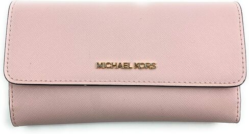 Michael Kors Women's Jet Set Travel Large Trifold Wallet (Powder Blush) in Kuwait