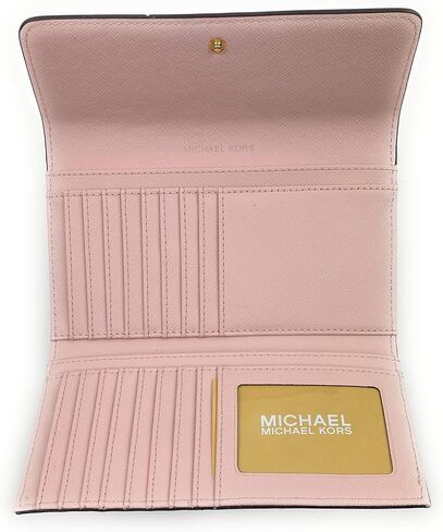 Michael Kors Women's Jet Set Travel Large Trifold Wallet (Powder Blush) in Kuwait