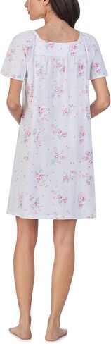 Carole Hochman Pajamas for Women Summer Floral Cotton Knit Lightweight 36" Flutter Sleeve Short Nightgown in Saudi Arabia