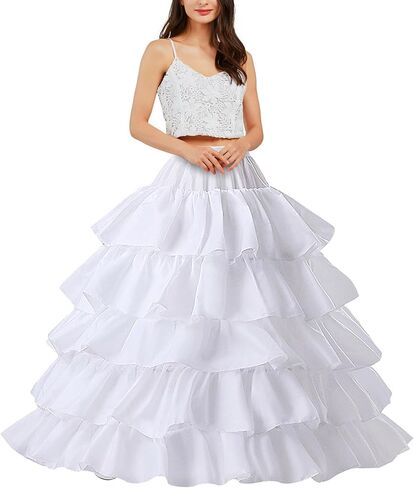 Petticoats for Women 4 Hoop Skirt 5 Layers Ball Gown Half Slips Crinoline Underskirt for Wedding Party Prom in Saudi Arabia